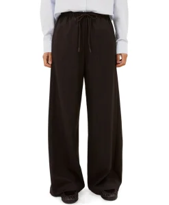 pelle pinstripe dames broek bruin