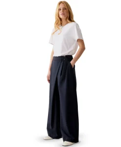 Pinstripe small dames broek blauw