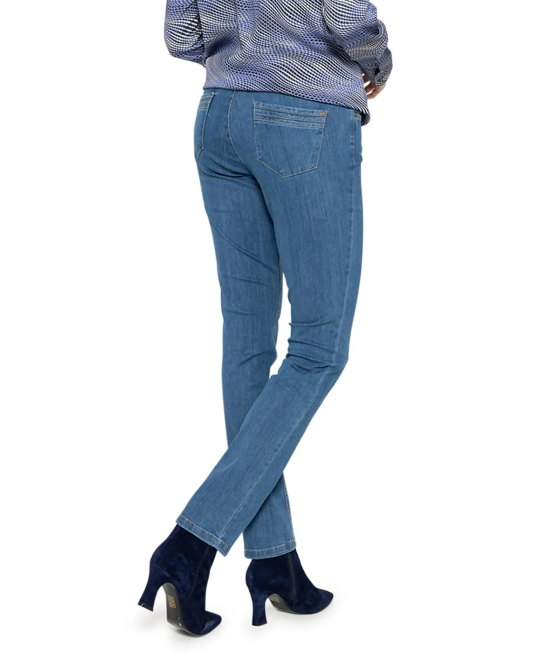 5 Pocket Super Stretch Lang dames broek blauw