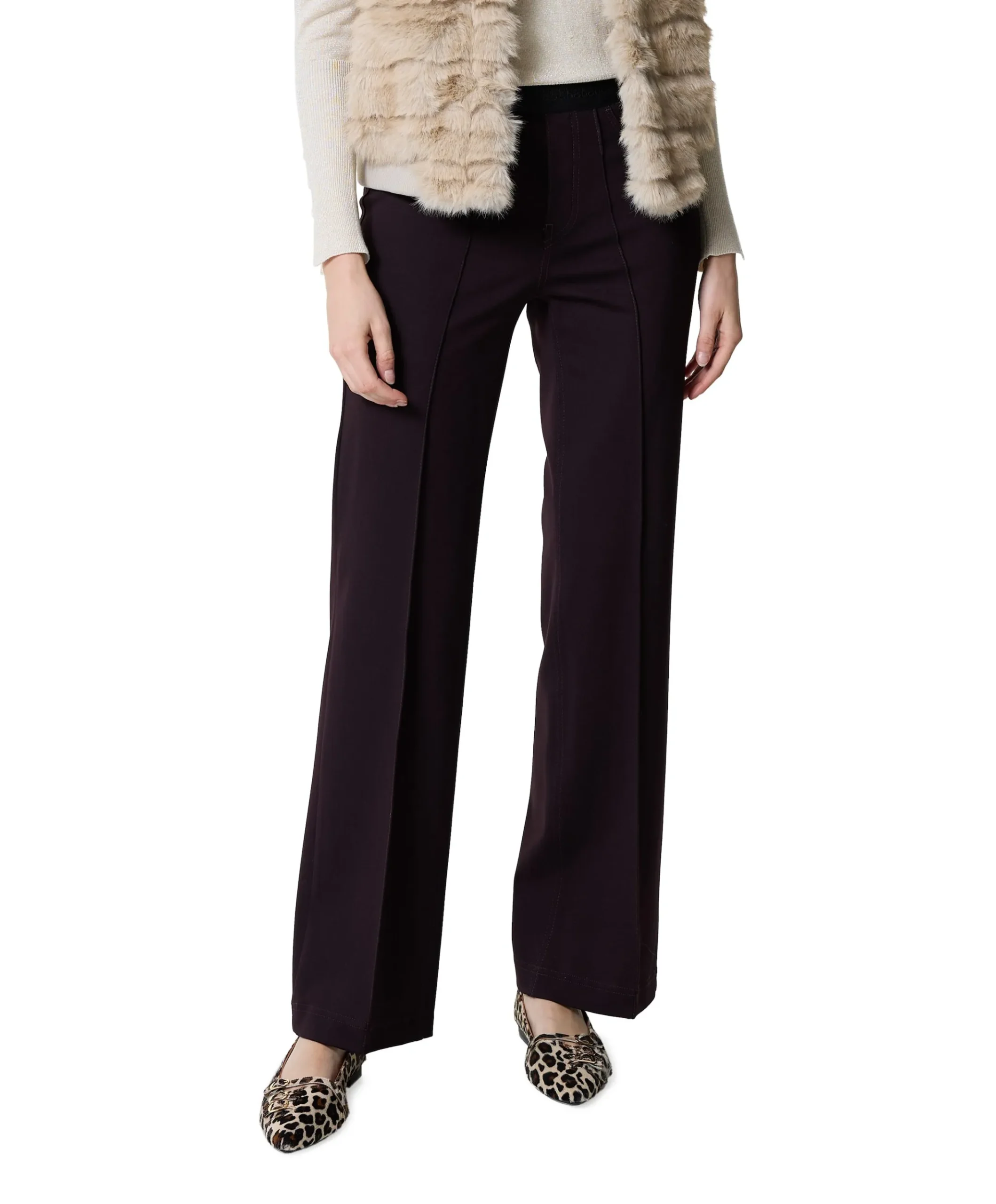 Pull On Slim dames broek bordeaux