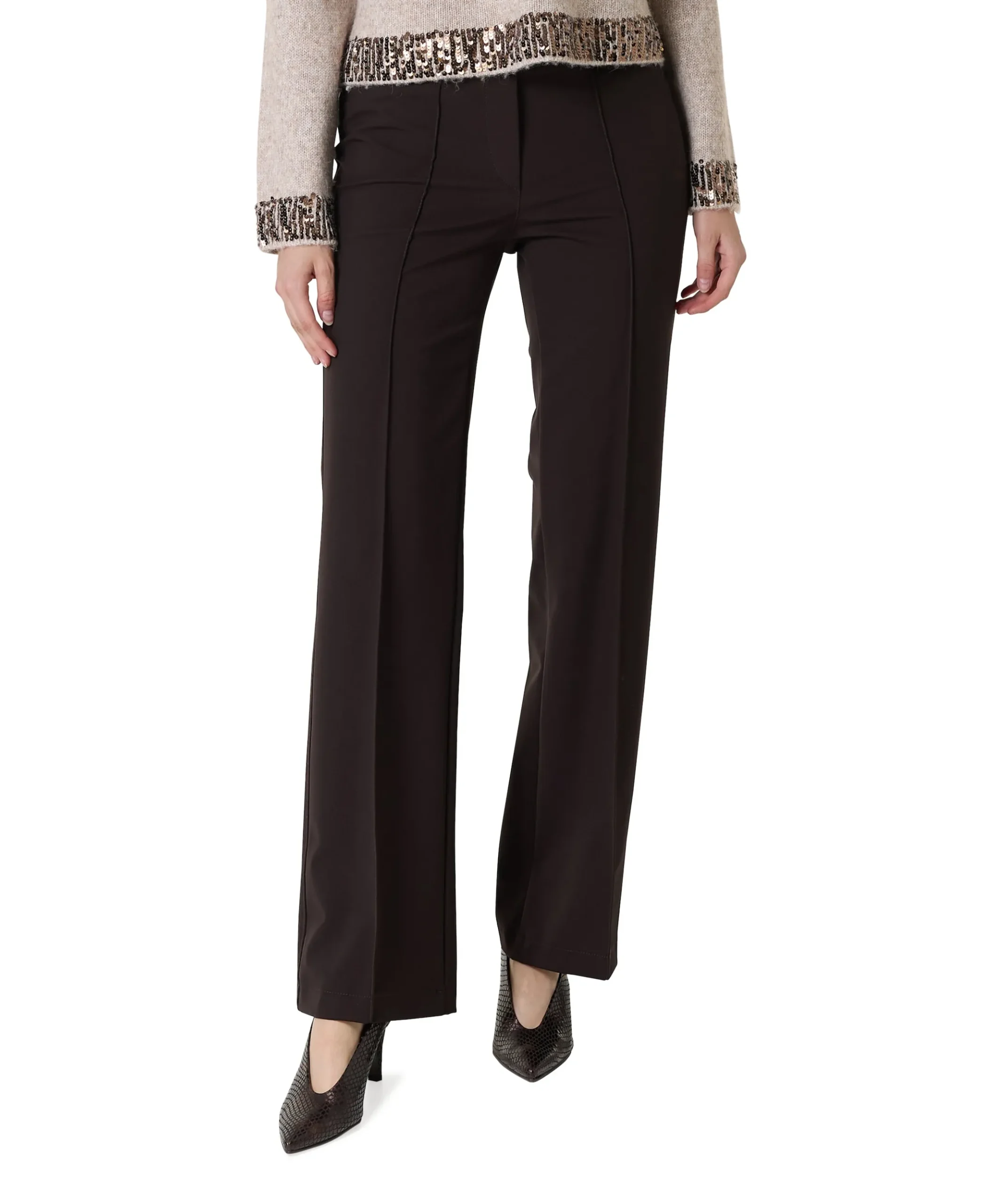 Pull On Slim dames broek bruin