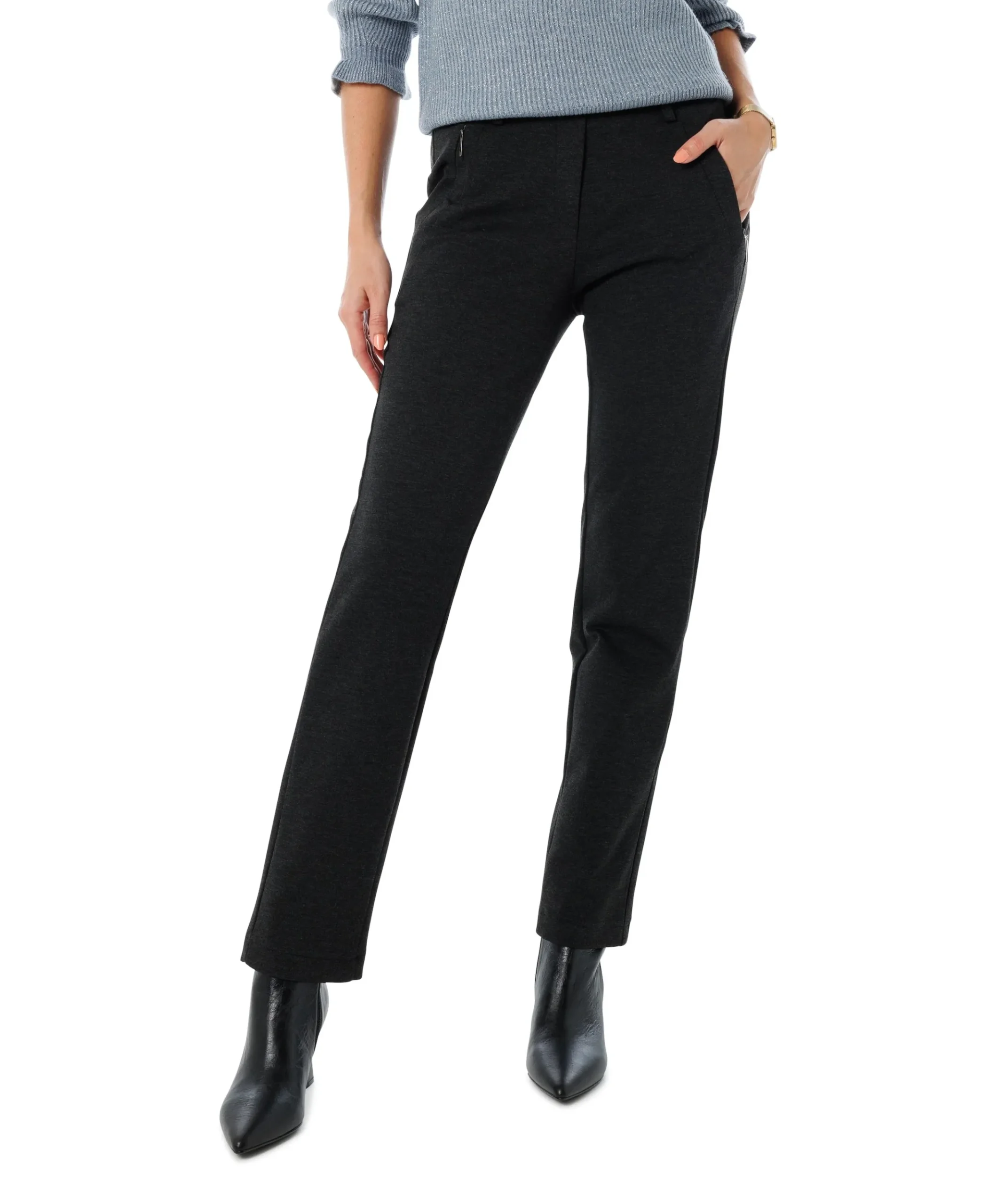 Pull On Slim dames broek grijs