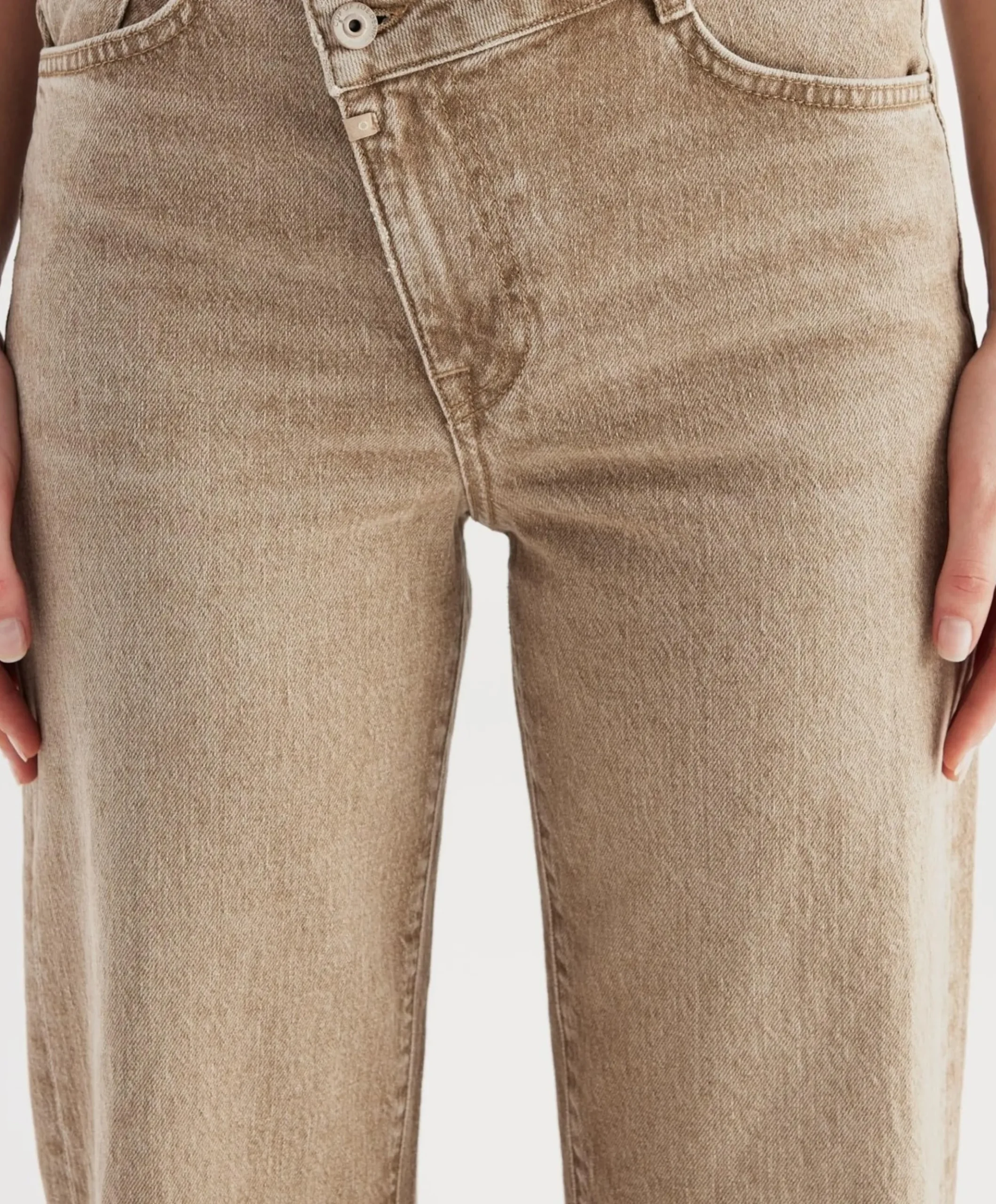 relaxed straight jeans dames jeans beige