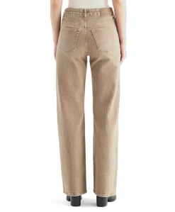 relaxed straight jeans dames jeans beige