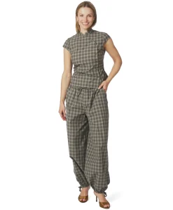 Roxane Balloon Checked dames broek groen