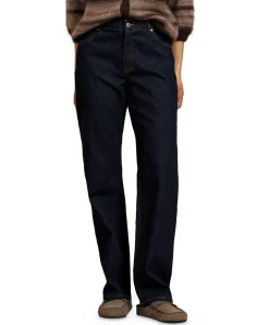 Sage straight dames jeans blauw