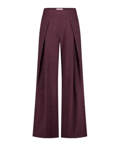 Sari herringbone dames broek bordeaux