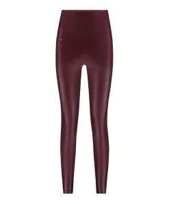 Shine Leggings High Waistband dames tights bordeaux