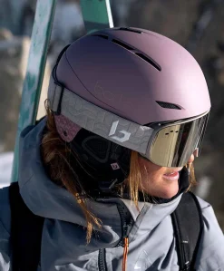 Skihelm roze