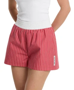 STRIPED dames korte broek rood