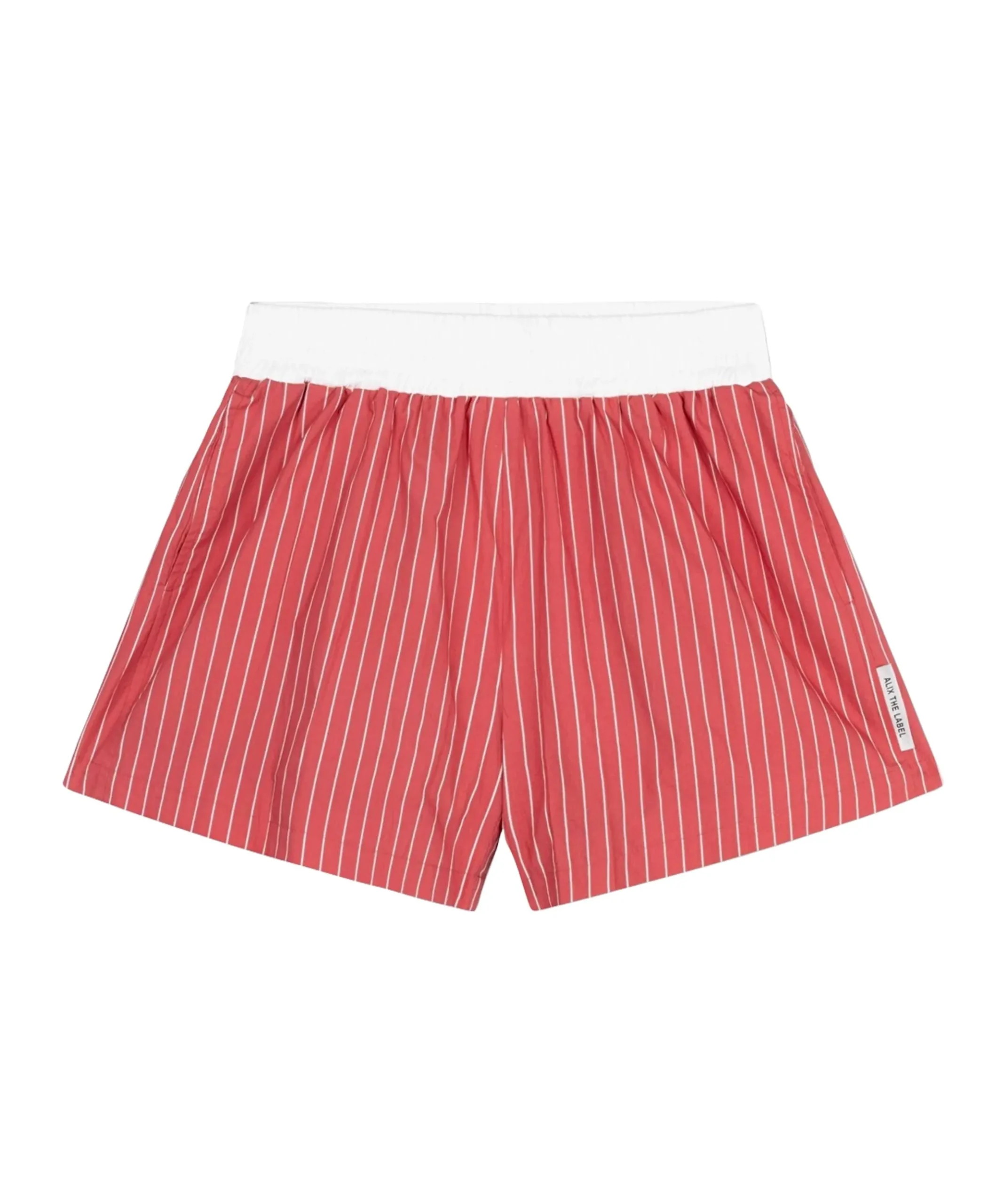 STRIPED dames korte broek rood