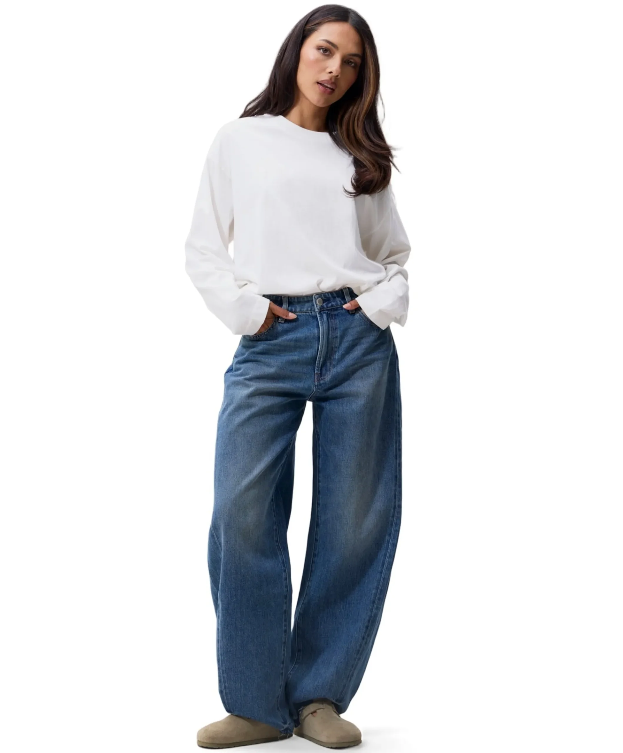 Super barrel fit jeans dames jeans blauw