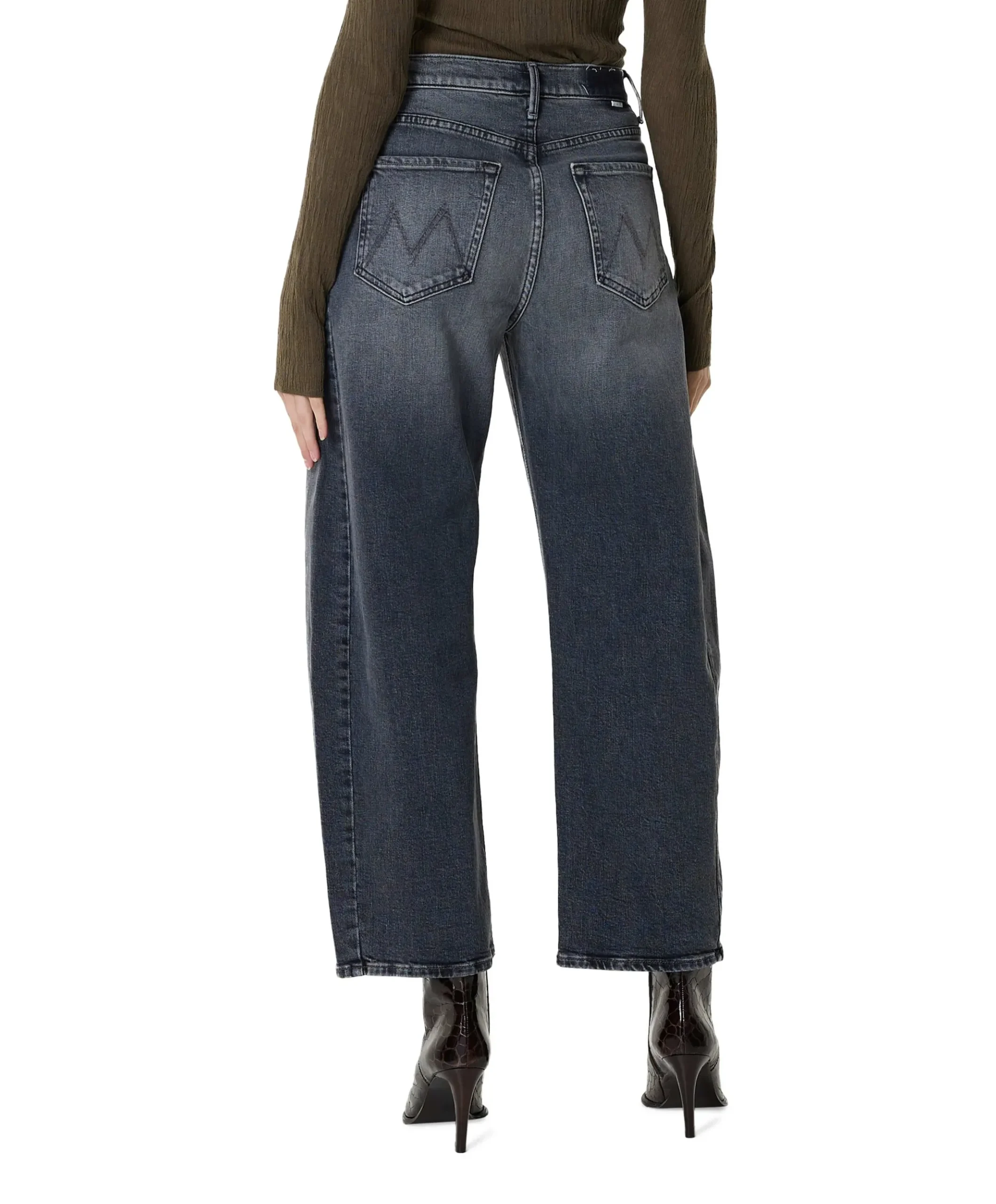 The half pipe flood dames jeans grijs