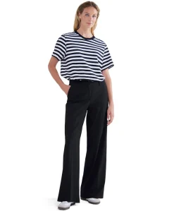 Trousers viscose blend stretch zwart