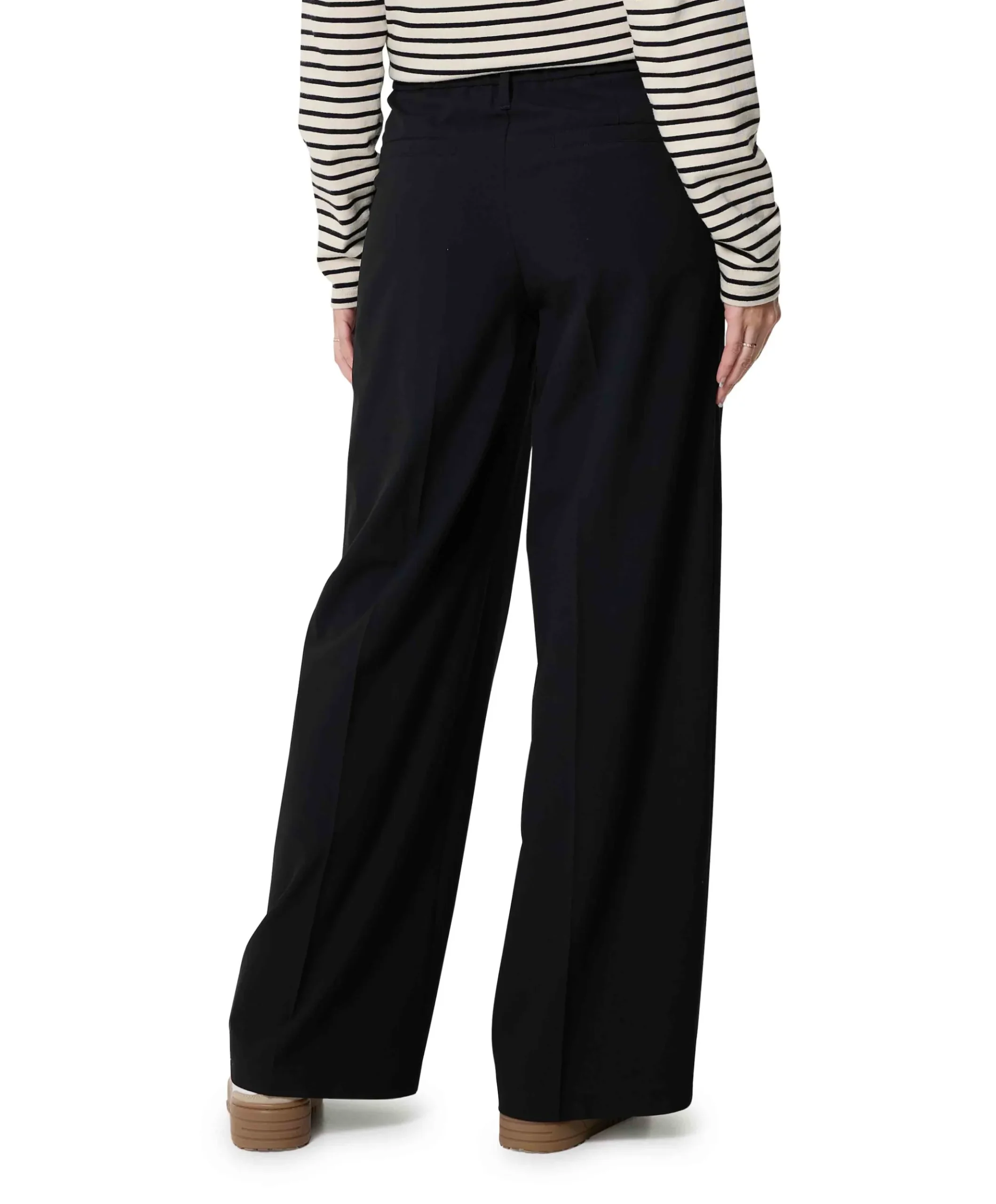 Trousers viscose blend stretch zwart