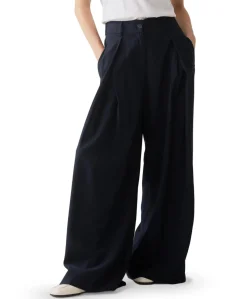 Trousers Viscose twill dames broek blauw
