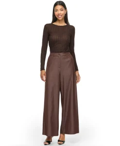 VIOFALA HW WIDE PANTS/R dames broek bruin