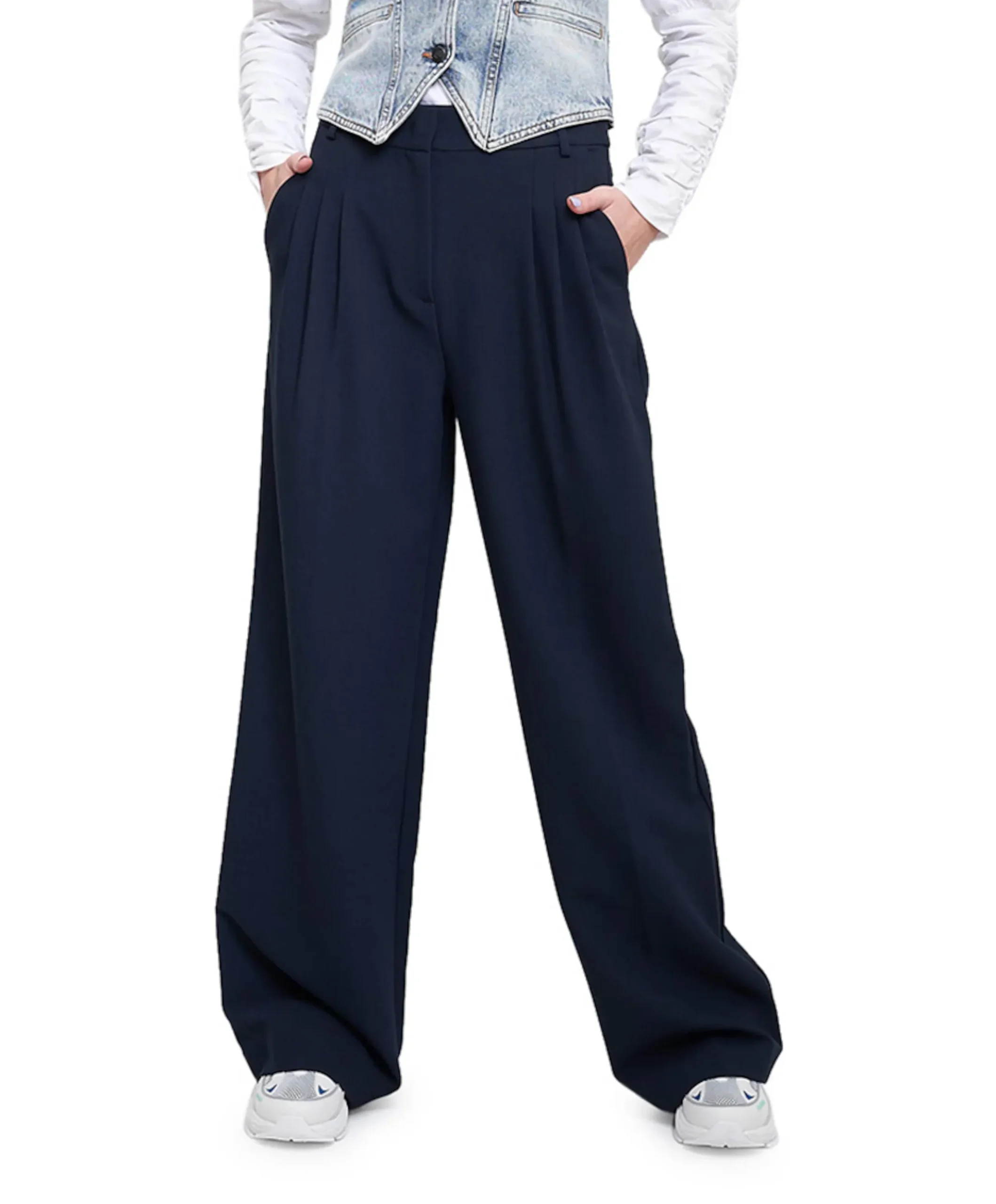 VolaCC Long Pleat dames pantalon blauw
