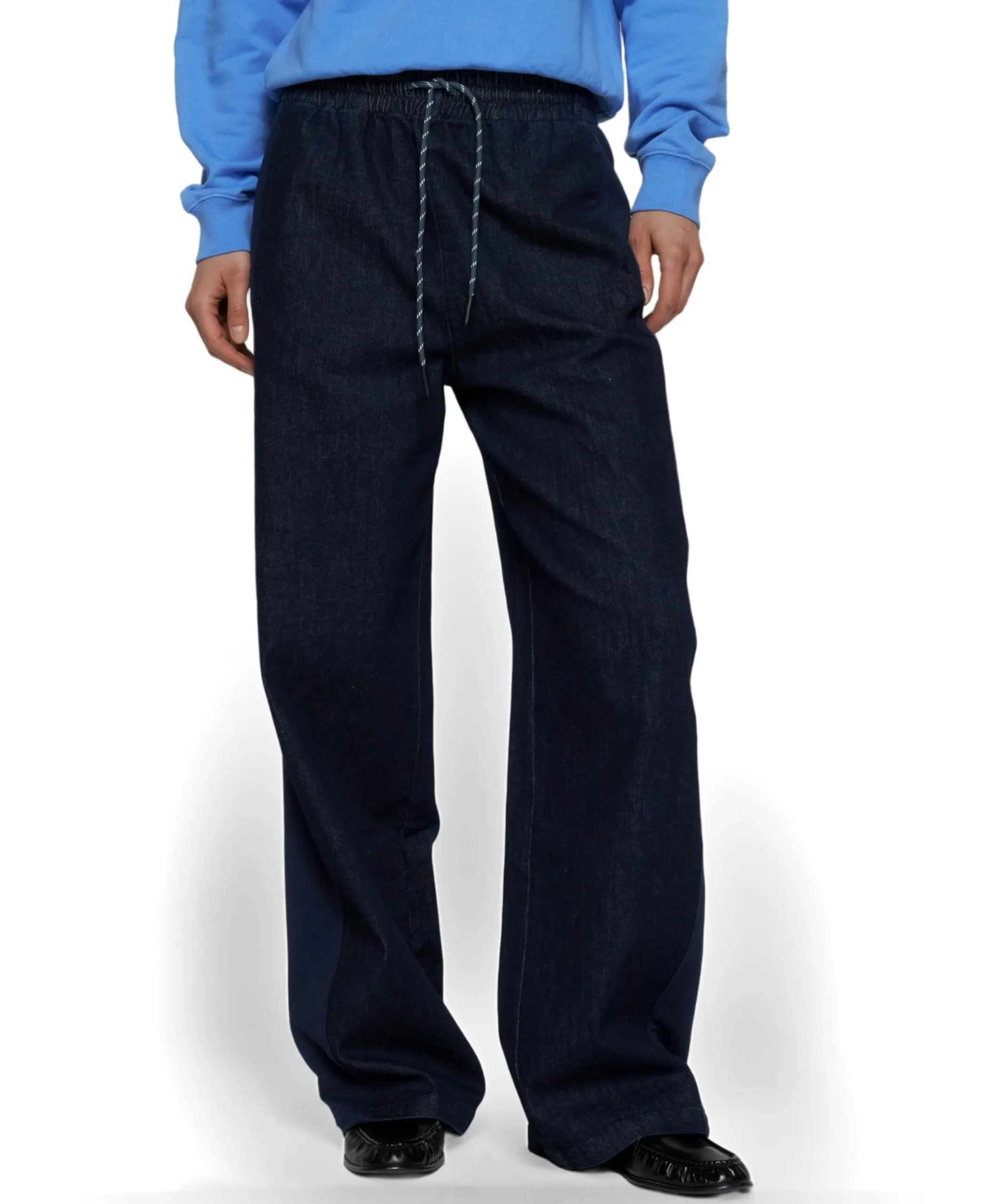 western chambray dames broek blauw