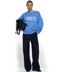 western chambray dames broek blauw