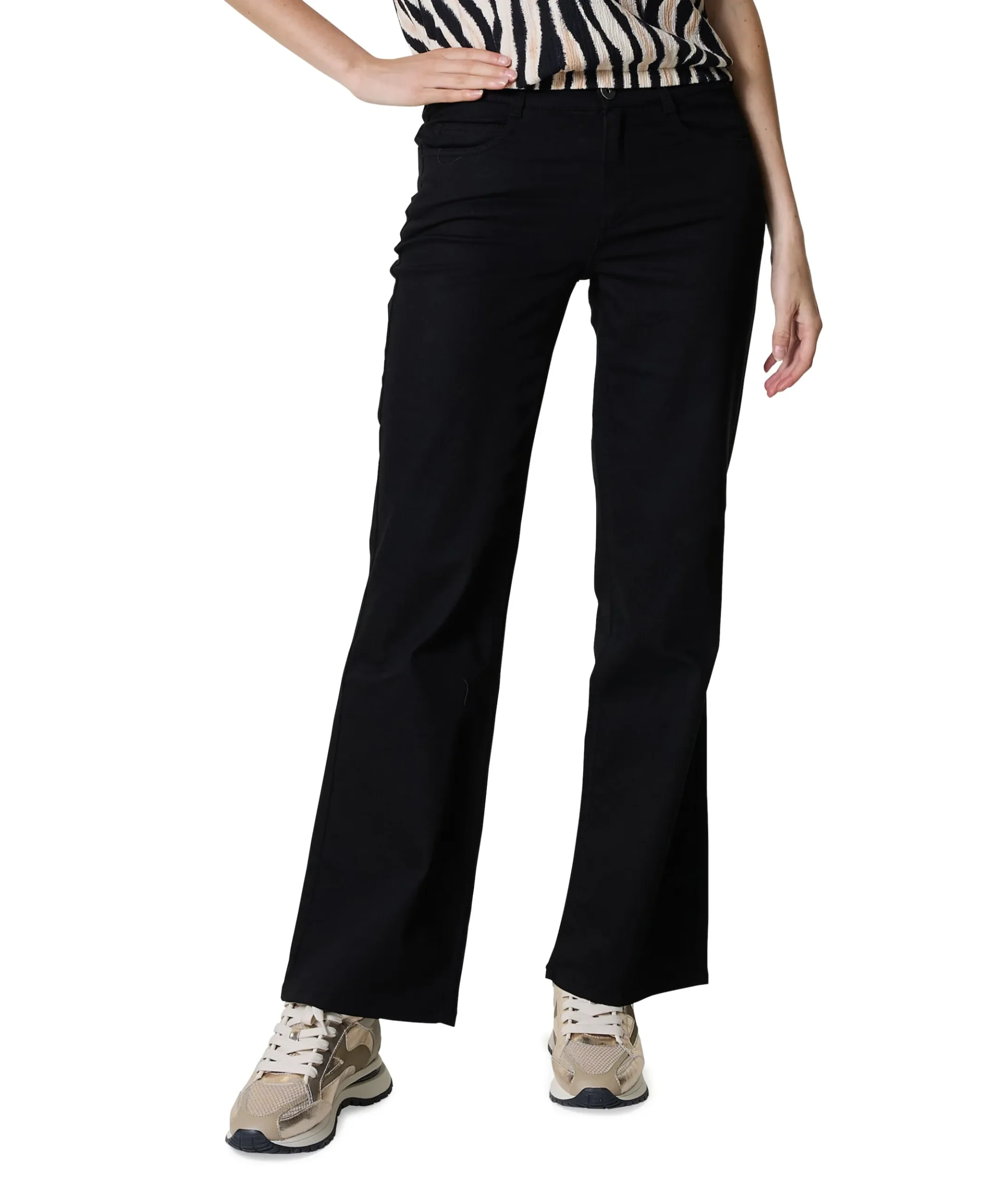 Wide leg broek zwart
