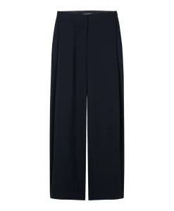 Wideleg mit Bundfalten dames broek blauw