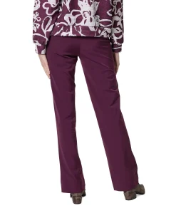 Wide leg travel broek bordeaux