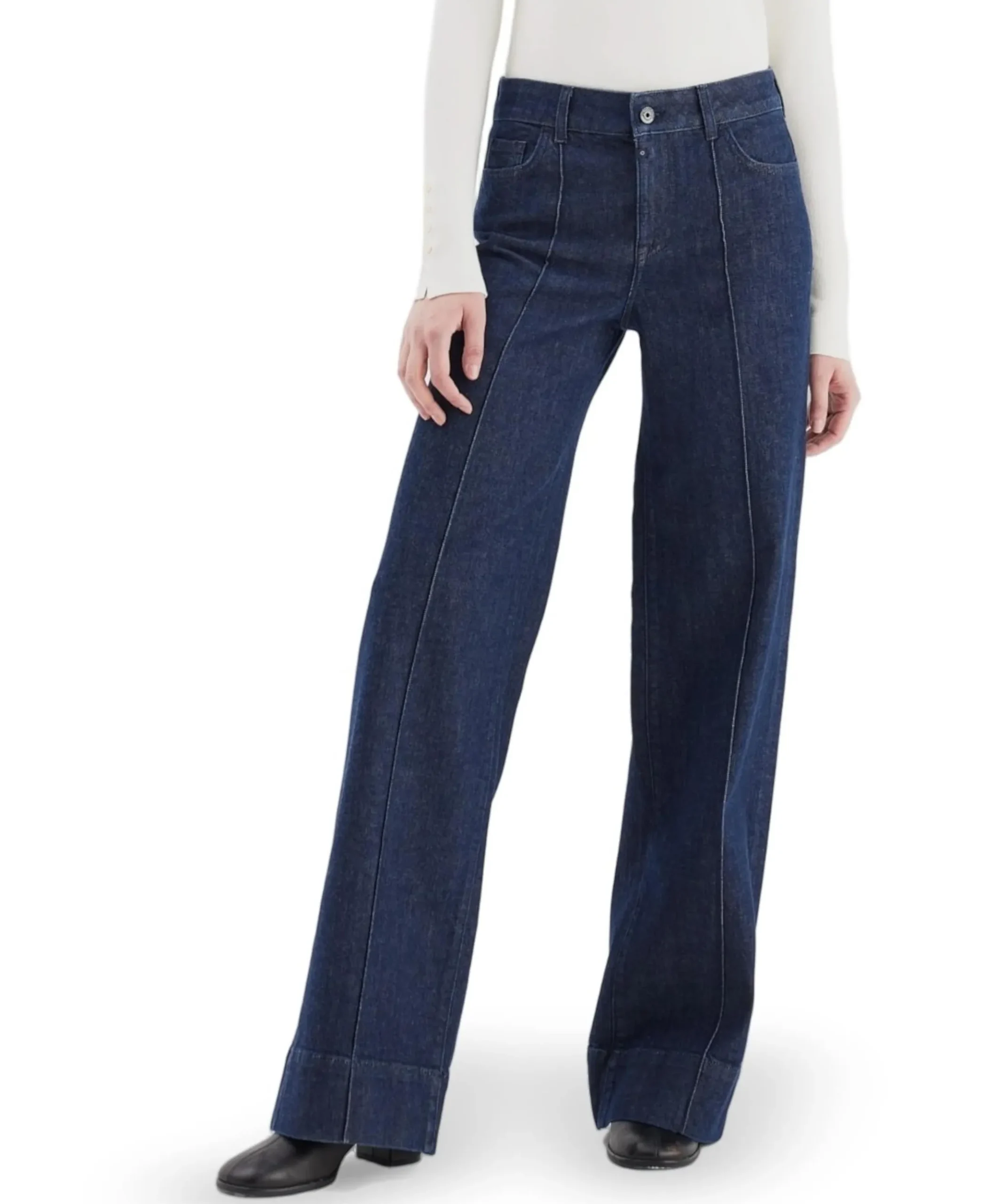 wide straight dames jeans blauw