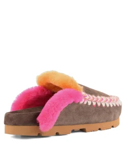 Winter bio overstitching dames clogs bruin