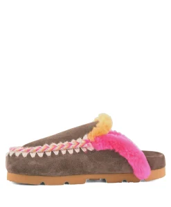 Winter bio overstitching dames clogs bruin