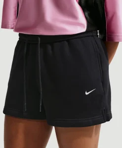 W Nk Stdo Flc Mr Std 4in dames shorts zwart