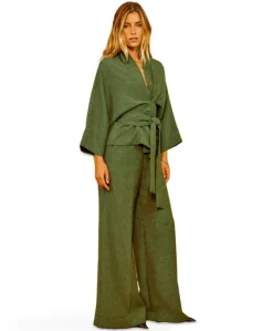 Woody Lush dames pantalon groen