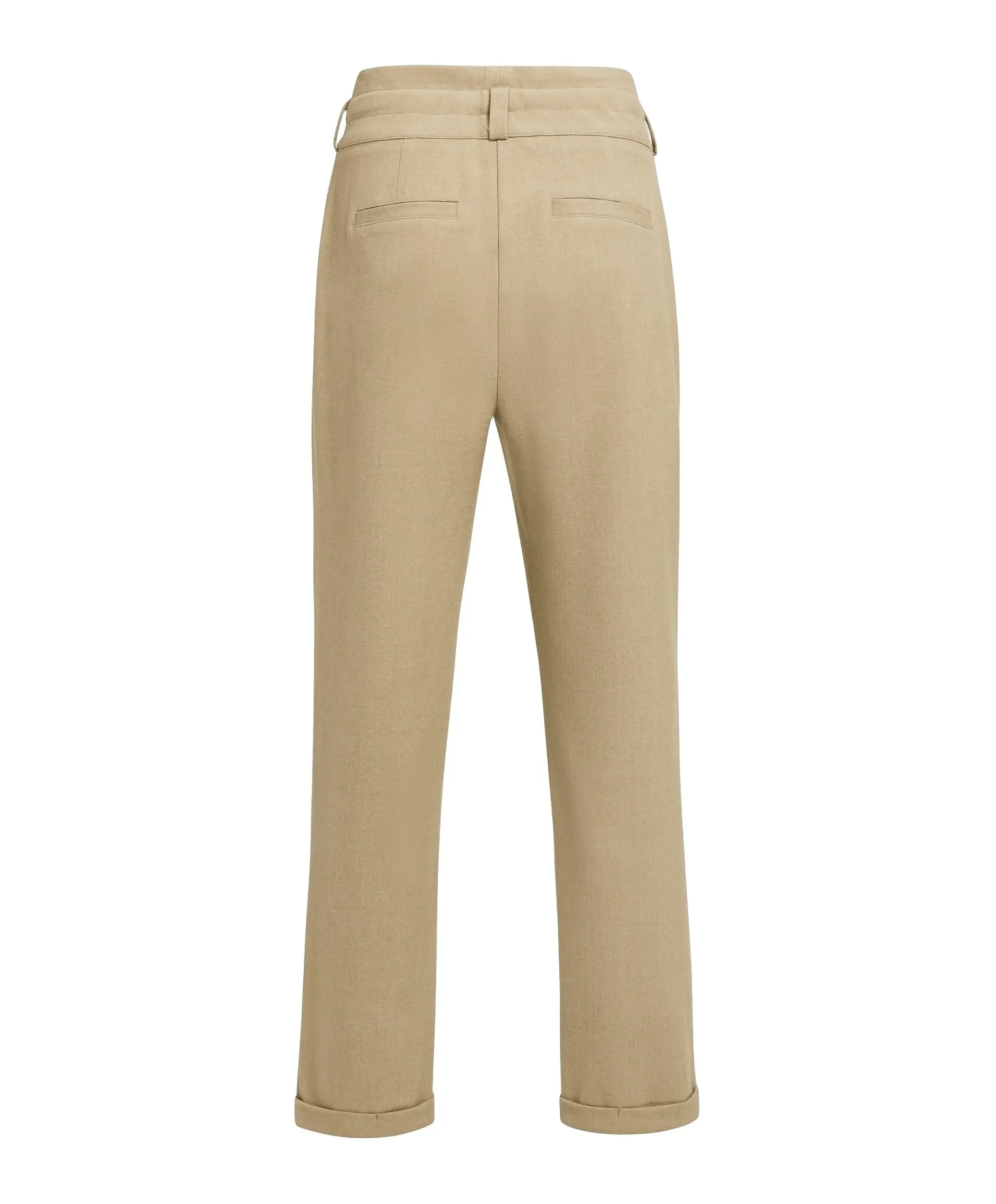 Zachte geweven dames broek beige